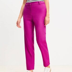 LOFT Petite Curvy Riviera Slim Pants in Linen Blend